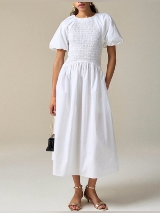 Dresses & Skirts - J Crew NWT $168 Cotton Poplin Meadow Dress Small White